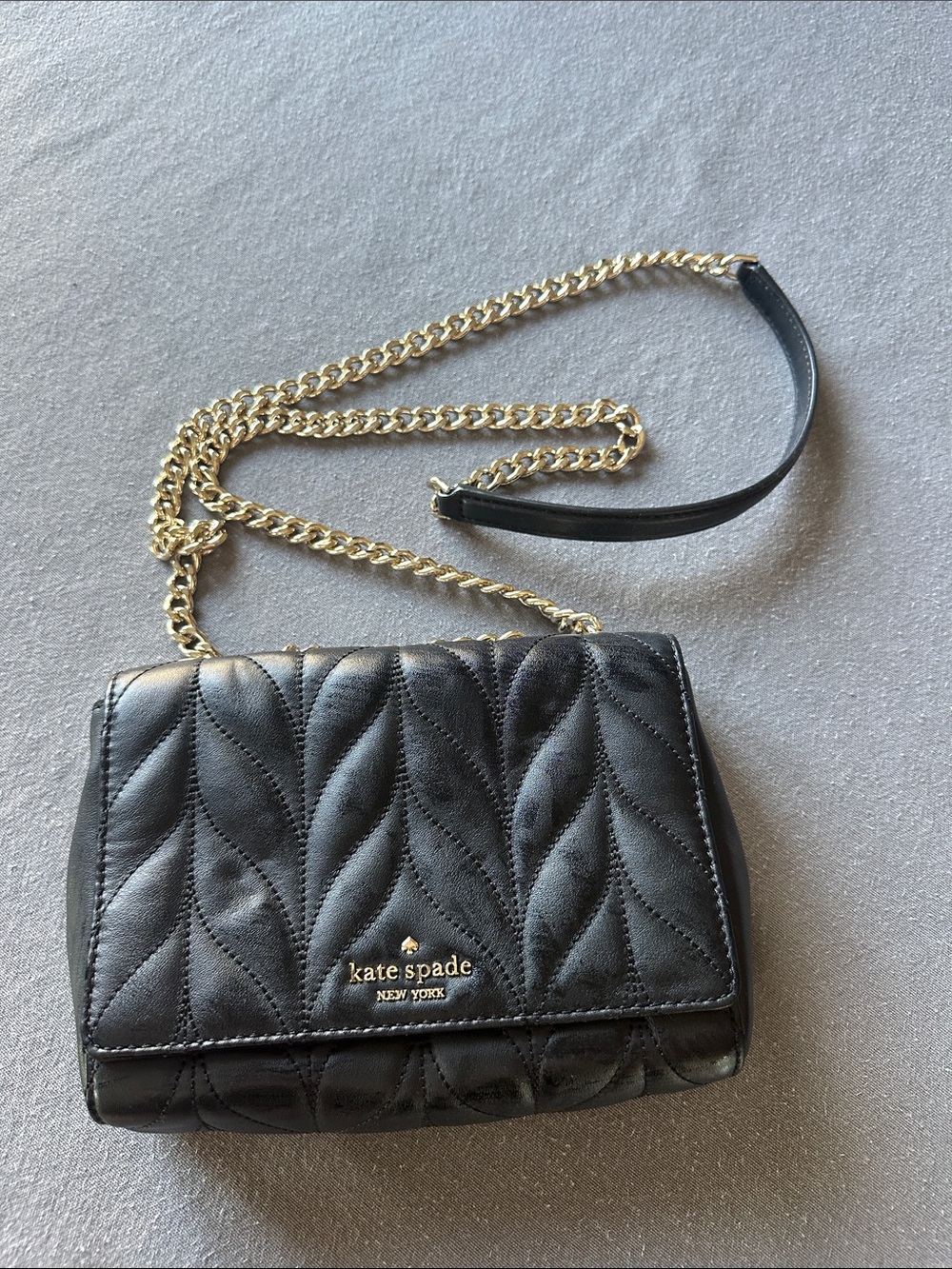 Kate Spade Quilted Black Leather Chain Crossbody